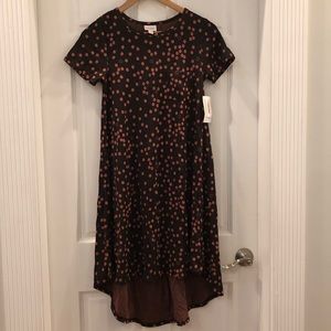 LuLaRoe Carly (XXS) - Black & Copper Jacquard